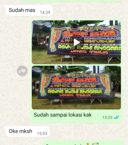 Pengiriman Papan Bunga Rawa Badak Utara